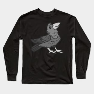 Raven bird crow jackdaw jay hooded crow cute Long Sleeve T-Shirt